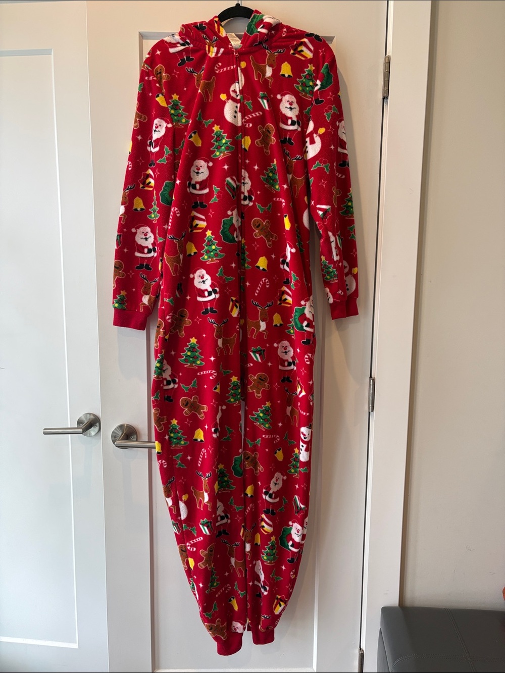 Adult Red Christmas Santa One-Piece Pajama
